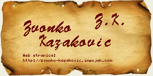 Zvonko Kazaković vizit kartica